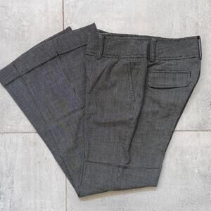 Ann Taylor 0P Curvy Fit Just Below Waist Pants Black & White Micro Houndstooth